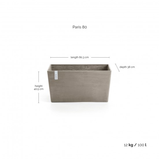 Big planter Paris 80 Taupe Rectangular paris Big planter Paris 80 Taupe Rectangular paris