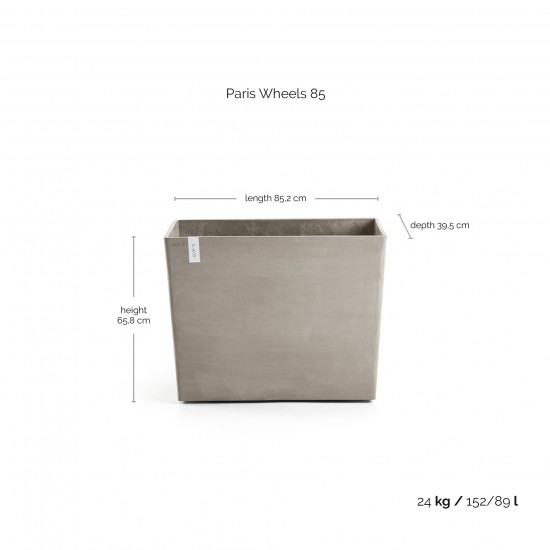 Big planter Paris Wheels 85 Taupe Rectangular paris wheels Big planter Paris Wheels 85 Taupe Rectangular paris wheels