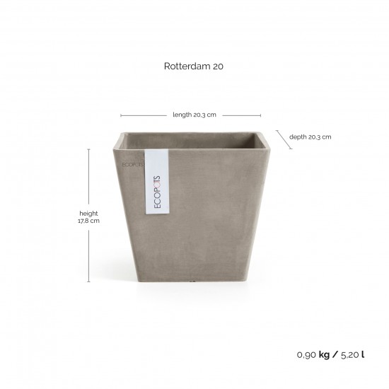 Rotterdam square pot 20 Taupe Rotterdam pot Rotterdam square pot 20 Taupe Rotterdam pot