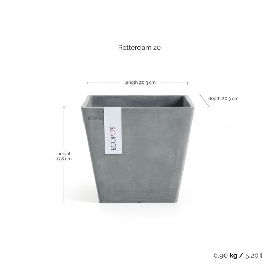 Rotterdam square pot 20 Blue Grey Rotterdam pot Rotterdam square pot 20 Blue Grey Rotterdam pot