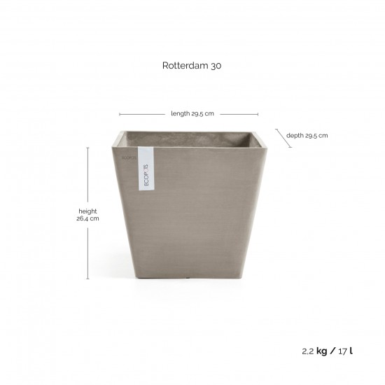 Rotterdam square pot 30 Taupe Rotterdam pot Rotterdam square pot 30 Taupe Rotterdam pot