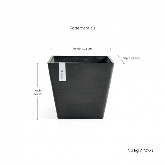 Rotterdam square pot 40 Dark Grey Rotterdam pot Rotterdam square pot 40 Dark Grey Rotterdam pot