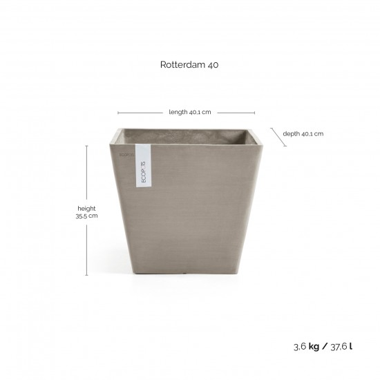 Rotterdam square pot 40 Taupe Rotterdam pot Rotterdam square pot 40 Taupe Rotterdam pot