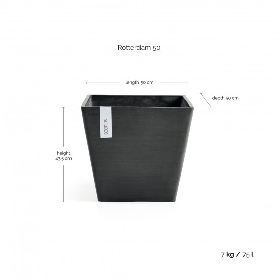 Rotterdam square pot 50 Dark Grey Rotterdam pot Rotterdam square pot 50 Dark Grey Rotterdam pot