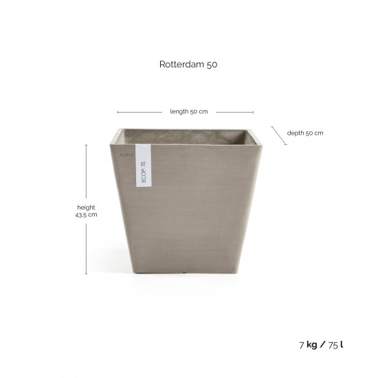 Rotterdam square pot 50 Taupe Rotterdam pot Rotterdam square pot 50 Taupe Rotterdam pot