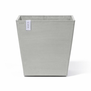 Γλάστρα τετράγωνη με ρόδες Rotterdam 50 White Grey