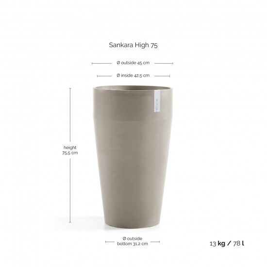 Sankara High pot 75 Taupe Sankara pot Sankara High pot 75 Taupe Sankara pot