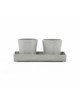 Saucer rectangular 20 White Grey Display platter