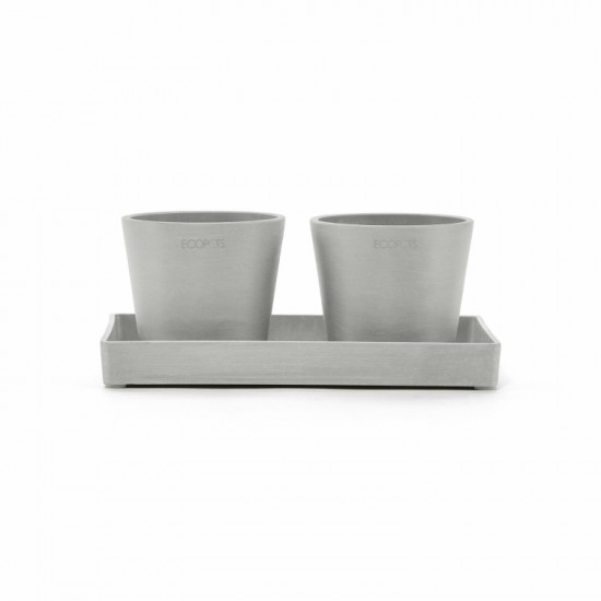 Saucer rectangular 25 White Grey Display platter