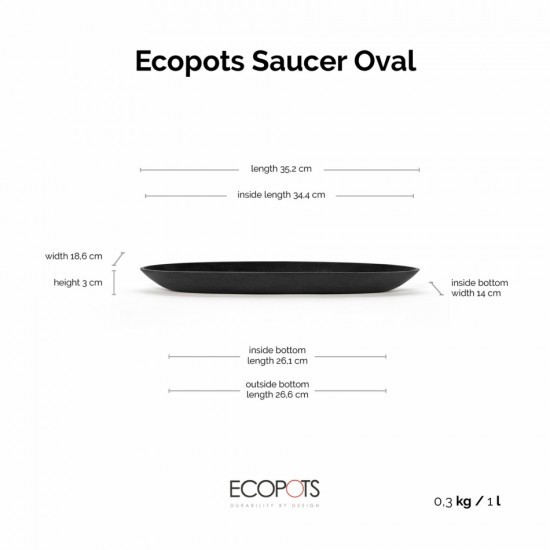 Saucer oval Sofia Big 43 Dark Grey Oval saucers Saucer oval Sofia Big 43 Dark Grey Oval saucers