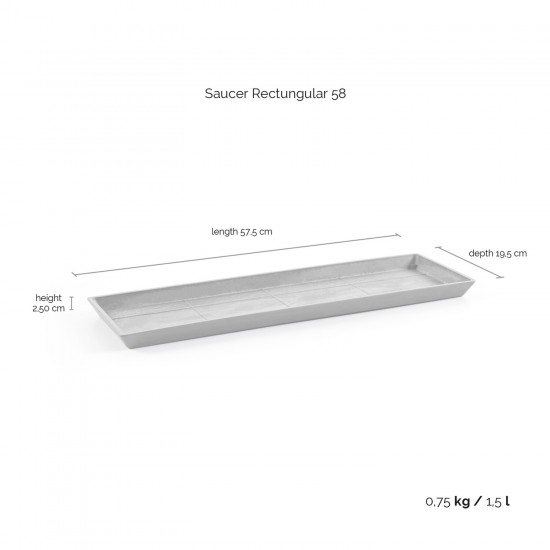 Saucer rectangular 58 White Grey Rectangular saucers 