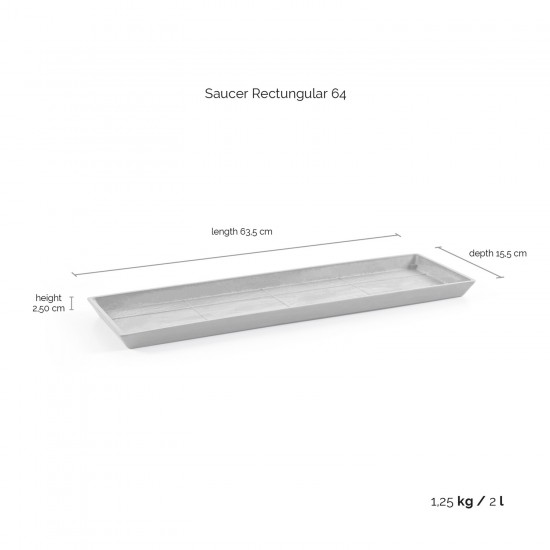 Saucer rectangular 64 White Grey Rectangular saucers 