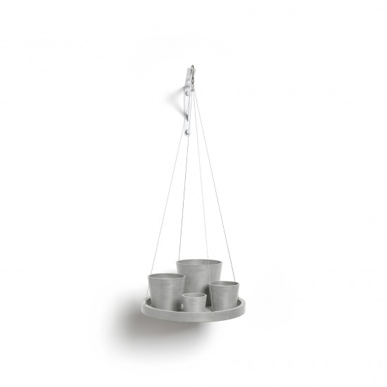 Hanging saucer White Grey Round pots Hanging saucer White Grey Round pots