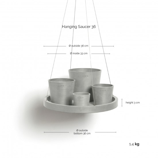 Hanging saucer White Grey Round pots Hanging saucer White Grey Round pots