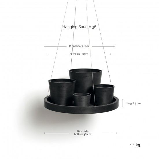 Hanging saucer Dark Grey Round pots Hanging saucer Dark Grey Round pots