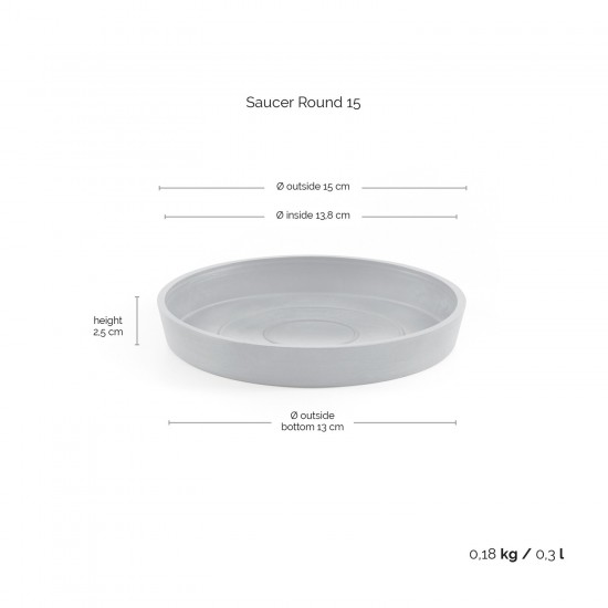 Saucer round 15 Grey Round saucers 