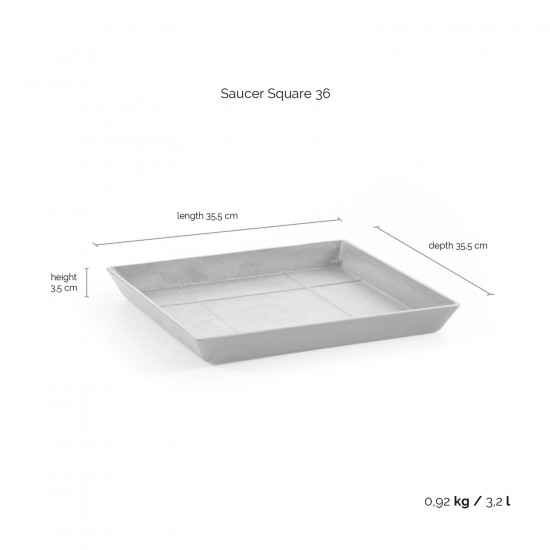 Saucer square 36 White Grey Square saucers 
