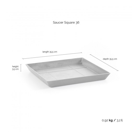 Saucer square 36 Dark Grey Square saucers 