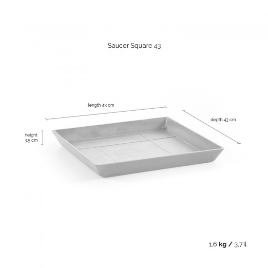 Saucer square 43 White Grey Square saucers 