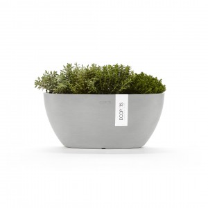 Oval pot Sofia 30 White Grey