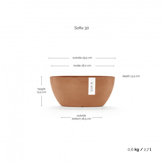 Oval pot Sofia 30 Terracotta Sofia pot Oval pot Sofia 30 Terracotta Sofia pot