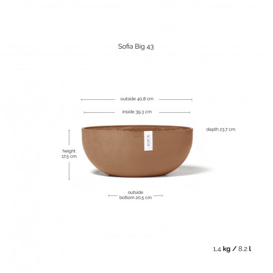 Oval pot Sofia Big 43 Terracotta Sofia big pot Oval pot Sofia Big 43 Terracotta Sofia big pot