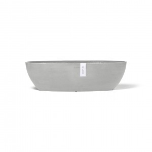 Oval pot Sofia Long 56 White Grey