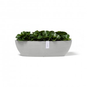 Oval pot Sofia Long 56 White Grey