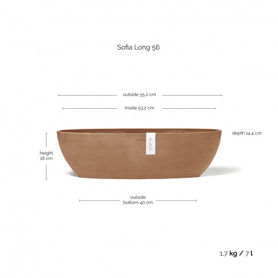 Oval pot Sofia Long 56 Terracotta Sofia long pot Oval pot Sofia Long 56 Terracotta Sofia long pot