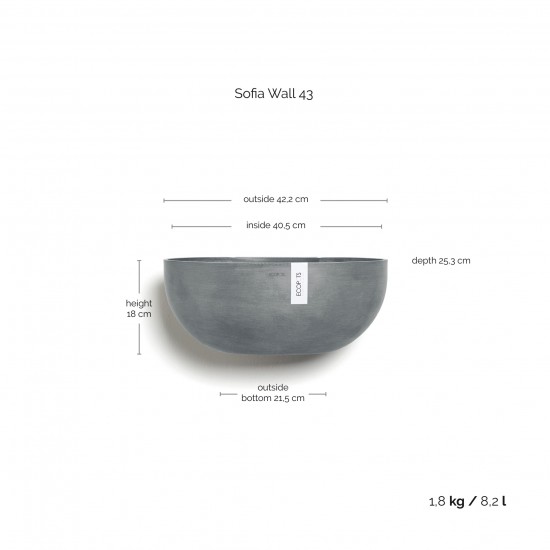Hanging pot Sofia Wall Blue Grey Sofia wall pot Hanging pot Sofia Wall Blue Grey Sofia wall pot