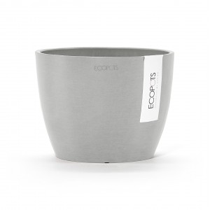 Stockholm 16 round small pot White Grey