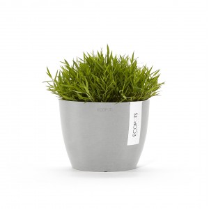 Stockholm 16 round small pot White Grey