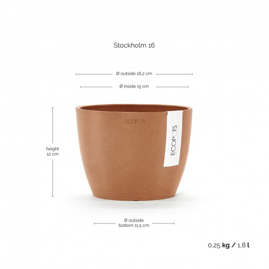 Stockholm 16 round small pot Terracotta Stockholm pot Stockholm 16 round small pot Terracotta Stockholm pot