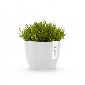 Stockholm 16 round small pot Pure White