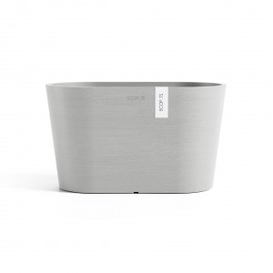 Oval pot Tokyo 30 White Grey