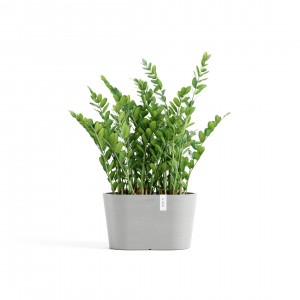 Oval pot Tokyo 30 White Grey