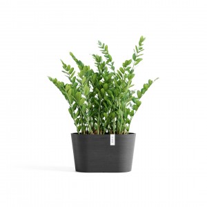 Oval pot Tokyo 30 Dark Grey