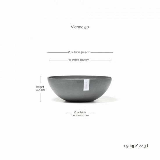 Vienna round pot 50 Grey Round pots Vienna round pot 50 Grey Round pots