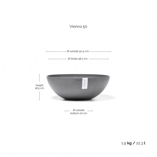 Vienna round pot 50 Grey Round pots Vienna round pot 50 Grey Round pots